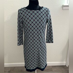 Talbots Geometric Print Sheath Dress